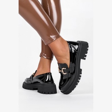 ЛОФЕРЫ ЖЕНСКИЕ, ТУФЛИ НА ПЛАТФОРМЕ, ДЕКОРАТИВНАЯ ПРЯЖКА, ЩЕЛЕВАЯ ПРЯЖКА r39