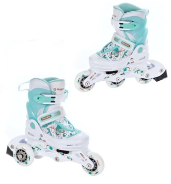 Rolko Wrotki 2w1 RAVEN Laguna White/Mint 26-29