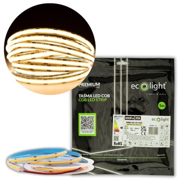 Taśma LED COB 3000K 990lm/w IP20 rolka 5m 9W/m