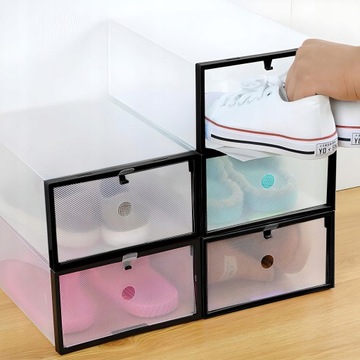 10 коробок для обуви с крышкой 31х21х12см 10шт складной органайзер для шкафа