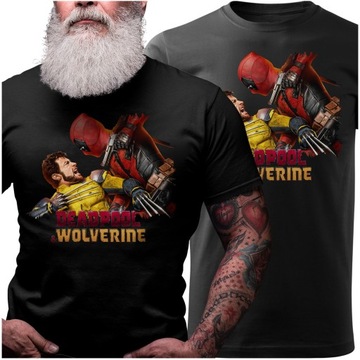 KOSZULKA MĘSKA TSHIRT 6 DEADPOOL I WOLVERINE MARVEL LOGAN PREZENT M