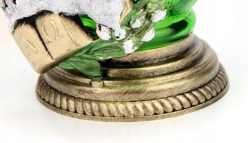 Свеча пасхальная, среднее ЯЙЦО с ЯГНЕНКОМ, зеленое стекло