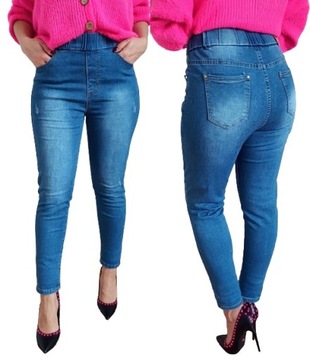 MODNE Spodnie Jeansy GUMKA w pasie PRZETARCIA (44 - 52) 44/XXL