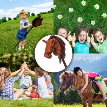 ЛОШАДЬ-ХОББИ Голова лошади с гривой КОРИЧНЕВАЯ лошадь на палке реалистичный звук