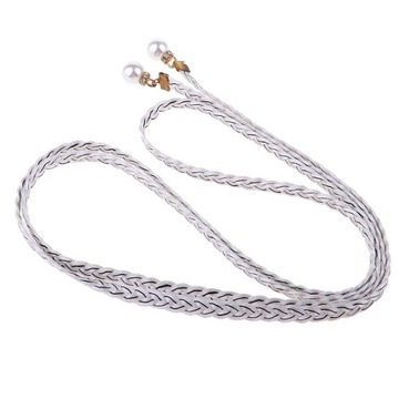 Damski cienki pasek Skinny Belt Girls czarno-biały