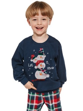 Piżama świąteczna chłopięca Cornette 593/154 Snowman 2 r. 122/128 bałwan