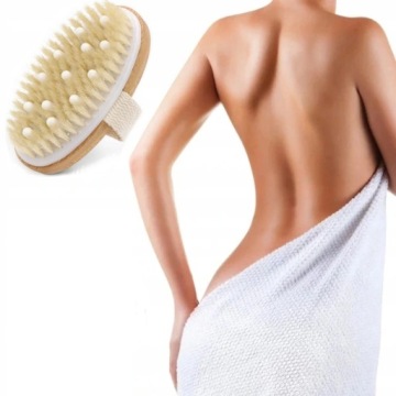 SZCZOTKA DO MASAŻU CIAŁA NA SUCHO MOKRO NATURALNA