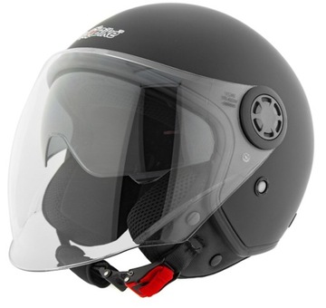 KASK NA SKUTER OTWARTY MOTOCYKL MOTOR CHOPPER Z HOMOLOGACJĄ M CZARNY MAT