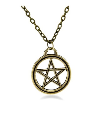 Naszyjnik Pentagram łańcuszek amulet antyczny