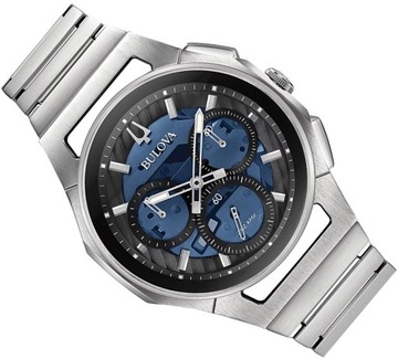 FLAGOWY ZEGAREK MĘSKI BULOVA 96A205 CURV CHRONO PROFILOWANY MECHANIZM + BOX