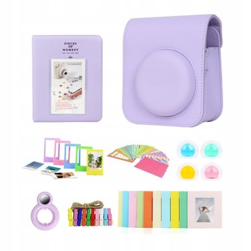 ZESTAW 8w1 Akcesoria Etui Album Naklejki Ramki do FujiFilm INSTAX Mini 12