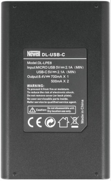 Двухканальное зарядное устройство Newell DL-USB-C для аккумуляторов LP-E8
