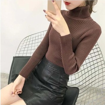 Autumn Winter Sweatshirt for Women High Neck Slim