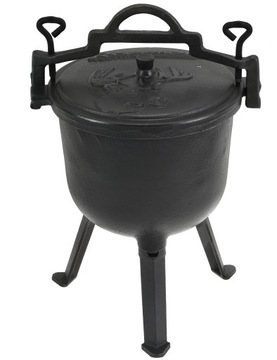 Охотничий Казан 8 Л ЭМАЛЬ Чугунный котелок для ОГОНЯ Эмалированный