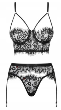 КОМПЛЕКТ БЕЛЬЯ ИЗ 3 ПРЕДМЕТОВ OBSESSIVE LASHY L/XL