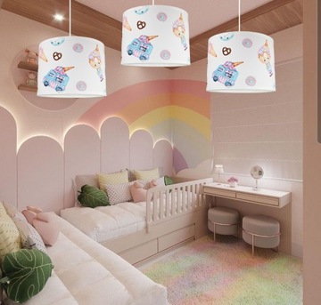 ŻYRANDOL LAMPA SUFITOWA WISZĄCA ABAŻUR CANDY LAMPA DO POKOJU LAMPY LED