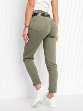 SPODNIE JEANSOWE Z PASKIEM KHAKI LA689 DENLEY_M