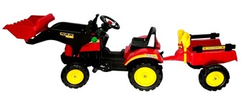 Педальный трактор с прицепом и погрузчиком 167 см.