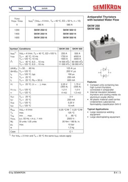 ТИРИСТОР ДЛЯ СВАРОЧНОГО МАШИНА SEMIKRON 500/4000A SKIW 500