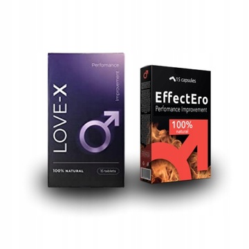 EffectEro + Love-X (15 cap.+ 15 tab.) Pomoc przy erekcji, 100% skuteczności