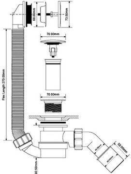 СИФОН ДЛЯ ВАННЫ 40/50 MCALPINE HC2600CL