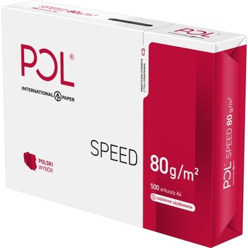Papier biurowy PolSpeed format A4 80g 500 arkuszy