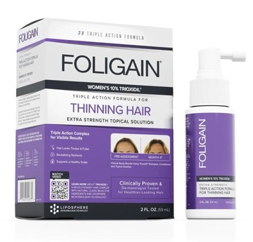 Foligain Triple Trioxidil 10% Kuracja na Wypadanie włosów u Kobiet USA