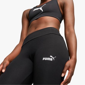 Legginsy Damskie Puma Getry Bawełniane Sportowe Czarne r. XXS