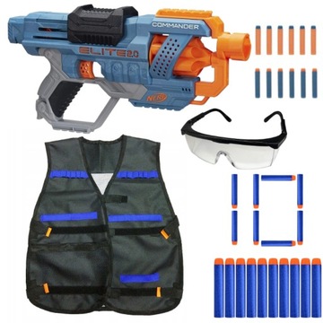 NERF ELITE COMMANDER + ЖИЛЕТ СТРЕЛКИ ОЧКИ