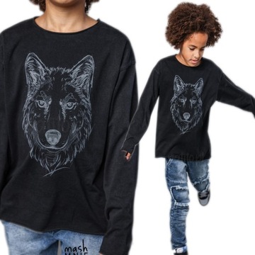 mashMNIE LONG WOLF WILK VINTAGE czarny 140 146