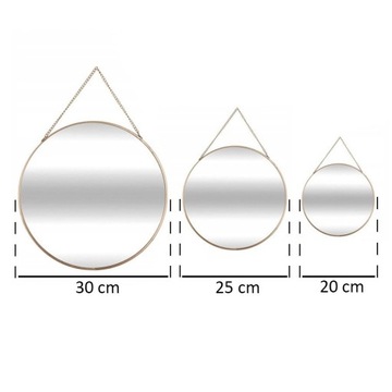 НАБОР ИЗ 3-Х ДЕКОРАТИВНЫХ ПОДВЕСНЫХ КРУГЛЫХ ЗЕРКАЛ