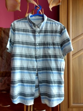 niebieskie paski 55%len 45%cotton C&A jnowa rL