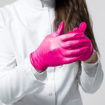 Нитриловые перчатки Перчатки Master GLove неопудренные 100 шт РОЗОВЫЙ М