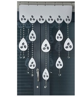 PANEL OZDOBA AŻUROWA DO KUCHNI FILIŻ. KAWA+SERCE 60x105 GIRLANDA KRYSZTAŁKI