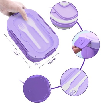 БОЛЬШОЙ КОНТЕЙНЕР ДЛЯ ЛАНЧ-БОКС ДЛЯ ЕДА, 4 ОТДЕЛЕНИЯ, СТОЛОВЫЕ ПРИБОРЫ 1300 МЛ