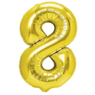 Balon foliowy cyfra 8 złoty kolor 40 cali