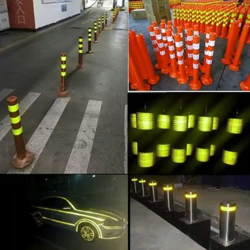 TAŚMA ODBLASKOWA SAMOPRZYLEPNA OSTRZEGAWCZA 10M x 5CM ZIELONA FLUO ROLKA