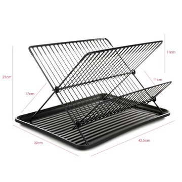 ДВУХУРОВНЕВАЯ СУШИЛКА ДЛЯ ПОСУДЫ, ЧЕРНАЯ