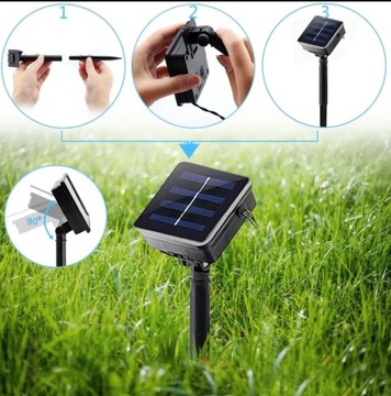 LAMPKI SOLARNE ZEWNĘTRZNE 100 LED WIELOKOLOROWE 12M