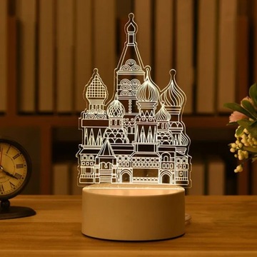 3D śliczne dzieci DIY lampa LED lampka nocna walen