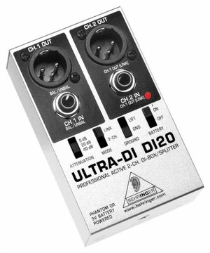 Behringer DI20 DI-Box активный 2-канальный со сплиттером