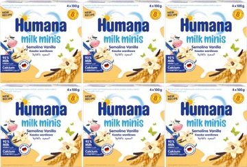 HUMANA DESEREK MLECZNY OD 8 MIESIĄCA KASZKA WANILIOWA 4x100G x6