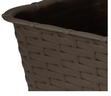 DONICZKA BALKONOWA RATTANOWA DONICA NA BALKON KWIATY ROŚLINY 60cm BRĄZ