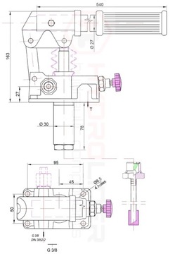 ОДНОСТОРОННИЙ ГИДРАВЛИЧЕСКИЙ НАСОС 45см3 С БАКОМ 2Л БАДЕСТНОСТЬ