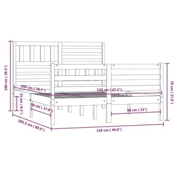 ДЕРЕВЯННЫЙ КАРКАС КРОВАТИ 120Х200СМ