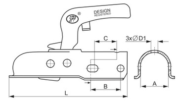 Шаровая сцепка 1300кг, труба 50мм, прицеп ЗСК-1300С