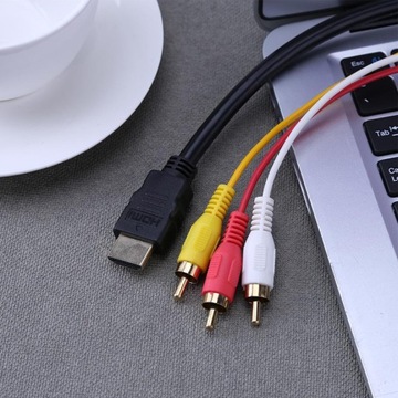 КАБЕЛЬ-АДАПТЕР, КАБЕЛЬ HDMI ДЛЯ АУДИО 3x RCA CINCH