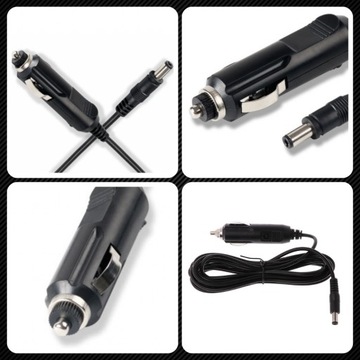 Вилка прикуривателя автомобиля с кабелем 2,1/5,5