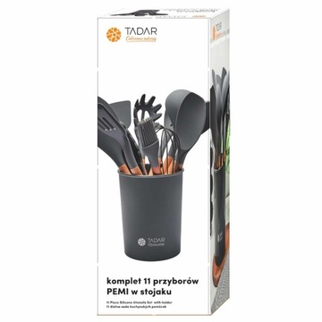 Набор из 11 КУХОННЫХ АКСЕССУАРОВ СИЛИКОНОВАЯ посуда с деревянной ручкой