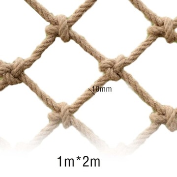 Bezpieczna siatka z lin konopnych, siatka ochronna na plac zabaw ogrodowych, lina o grubości 10 mm
